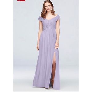 David’s Bridal crisscross off the shoulder